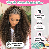 Extensions de cheveux synthétiques résistantes à la chaleur, effet vague océanique, avec tresses au crochet, différentes couleurs, faciles à poser