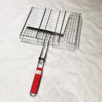 Outils de barbecue : Grille en fil métallique fabriquée à la machine, compatible charbon de bois, portable pour barbecue extérieur