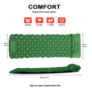 Matelas de couchage de Camping gonflable compact ultraléger en Tpu avec pompe à pied intégrée Matelas pneumatique Tapis de couchage de Camping