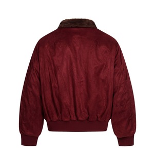 Chaqueta de Forro Polar Personalizada para <span class=keywords><strong>Hombre</strong></span>, Chaqueta Bomber de <span class=keywords><strong>Terciopelo</strong></span> <span class=keywords><strong>Rojo</strong></span> Invernal, Elegante Chaqueta de Pana MM, Ropa 2025 - Product Image 2