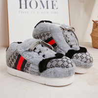 Pantoufles d'Intérieur Chaudes d'Hiver à Semelle Épaisse en Peluche, Douces et Rembourrées, Vente en Gros