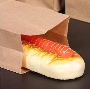 Bolsa de Papel para Pan para Llevar, Hecha a Medida, con Fondo Cuadrado, Recubrimiento para Alimentos, Bolsa de Papel Kraft Resistente al Aceite - Product Image 2