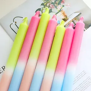Candle Supplier Dip-dyed Decorative Handmade Multi-colored Dinner Candles Sticks Home Decor Taper Dinner Candle