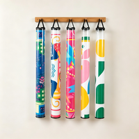 Sac de transport cylindrique suspendu en PVC transparent personnalisable, tube de rangement portable pour tapis de mahjong, tapis de table, et emballage de rouleaux d'art