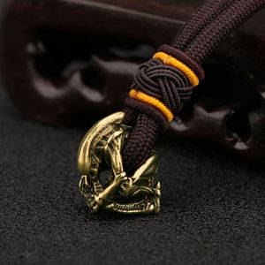 황동 공예 머리 동상 패션 비즈 로마 스파르타 헬멧 매력 팔찌 열쇠 고리 DIY 액세서리 - Product Image 4