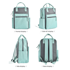 Mochila Escolar de Poliéster Ligera de Gran Capacidad, Diseño Simple y Personalizado, Estilo Japonés para Secundaria, con Cierre de Cremallera - Product Image 4