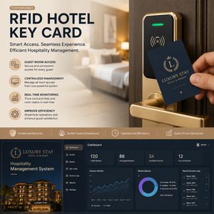 Carte-clé RFID personnalisable pour hôtel, inscriptible avec impression de logo, pour l'accès aux chambres d'hôtes et la gestion intelligente de l'hôtellerie - Product Image 2