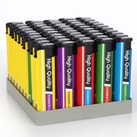 Vente en gros briquet coupe-vent jetable en plastique rechargeable 50 pièces par boîte