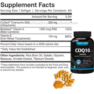 OEM Coenzyme Q10 400mg 500mg Complément alimentaire pour le cœur Ubiquinol Coq10 PQQ Coenzyme Q10 Capsules - Product Image 2
