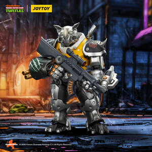 Figura de Acción JOYTOY TMNT-Mighty <span class=keywords><strong>Rocksteady</strong></span> a Escala 1/18, Modelo Articulado Coleccionable, Miniatura con Base de Exhibición - Product Image 6