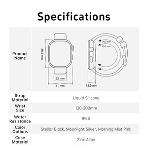 Montre connectée AMOLED 1,93 pouces, service OEM, cadran personnalisé, logiciel de marque, rapport écran 78 %, batterie 350 mAh, GTS8 PRO, répondre aux appels - Product Image 4