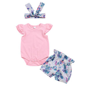 Vente en gros de vêtements pour enfants, nouveaux modèles, ensembles de vêtements pour bébés, chemises, barboteuses et pantalons serrés pour filles - Product Image 1