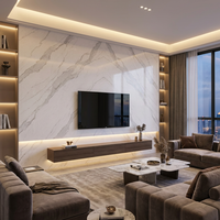 Dalles de quartz ingénierie polies sans silice, blanc Statuario, 20 mm d'épaisseur, pour comptoirs de bar VIP de palais