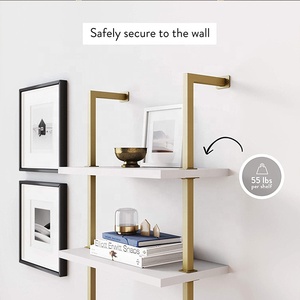 Muebles de decoración para el hogar, repisa de escalera de <span class=keywords><strong>madera</strong></span> <span class=keywords><strong>y</strong></span> <span class=keywords><strong>Metal</strong></span>, color <span class=keywords><strong>blanco</strong></span>, 5 estantes - Product Image 3
