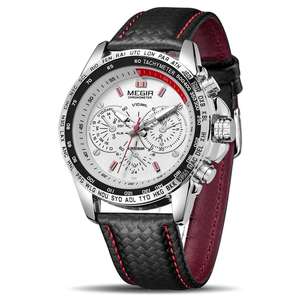 Relojes de Cuarzo para Hombre Megir 1010 a Bajo Precio, Reloj Montres Homme de Lujo con Correa de Cuero, Reloj Masculino Resistente al Agua para Hombre, Regalo - Product Image 1