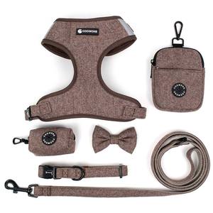 Correa de arnés para mascotas de Tweed de diseño libre, transpirable, sin tirones, para caminar, Collar reflectante, hebilla de Metal, correa de arnés para perros personalizada - Product Image 1