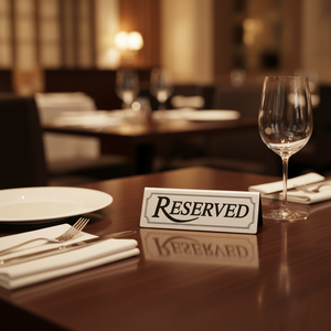 Letrero de Mesa Reservada de Acrílico Impreso Personalizado, Plateado y Negro Pulido, Moderno, Autoportante, Fácil de Montar, para Restaurante, Hotel, Asientos - Product Image 6