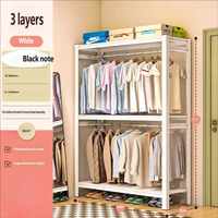 Étagère Modulaire Suspendue Simple et Moderne, Porte-vêtements sur Pied en Acier Angulaire, Armoire de Rangement Multi-niveaux