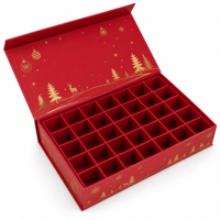 Boîte de calendrier de l'avent de luxe personnalisée, boîte cadeau de Noël en carton rigide, boîte en papier magnétique pour cosmétiques, parfums, bijoux