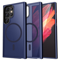Étui de téléphone magnétique en PC mat pour Samsung Galaxy S26 S24 ultra S23FE S22plus A56 A17 A05, coque arrière rigide antichoc