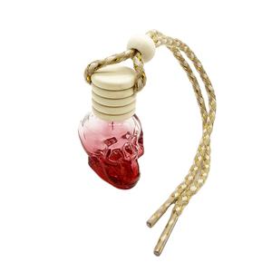 Flacon de parfum en verre vide en forme de tête de crâne de 8 ml, diffuseur de parfum pour voiture, flacon d'aromathérapie en verre avec corde suspendue - Product Image 3