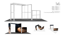 Kit d'affichage pour stand d'exposition 3x6m avec éclairage LED SEG et cadre en aluminium