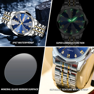 Montre de luxe BINBOND, bracelet en acier massif, montre en acier inoxydable pour homme, montre à quartz durable, fermoir papillon, étanche 30m - Product Image 6
