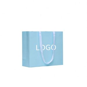 Sacs en papier rigide personnalisés en gros, durables, style classique, sacs de shopping, logo, sacs cadeaux de Noël pour vêtements, personnalisables - Product Image 1