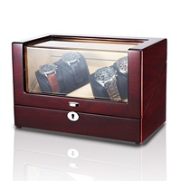 Boîte à remontoir de montre automatique de luxe en MDF, personnalisée, pour vente en gros, modèle 8117