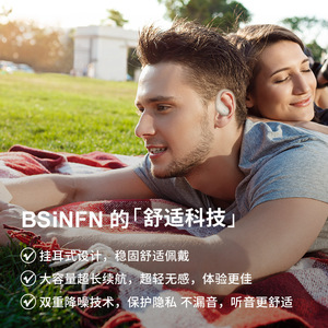 BSiNFn Hang Ear Wireless <b>Bluetooth</b> Earphones IPX5 Waterproof With Dual Mics For Sports - Product Image 4
