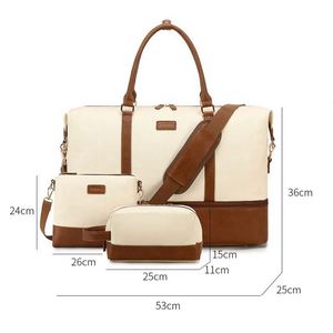 Muestra Gratis, Juego de 3 Bolsas de Viaje de Gran Capacidad, Bolsa de Hombro a Rayas, Venta al por Mayor, Impermeable, con Logotipo Personalizado - Product Image 3