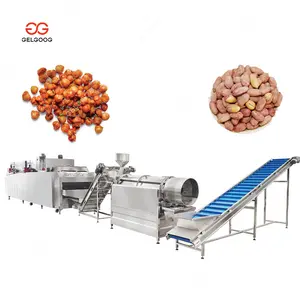 Industrial Gas Seed Nut Cashew Roasting And Mixing Salting Continous Peanut Roasting Machine 1000Kg/H