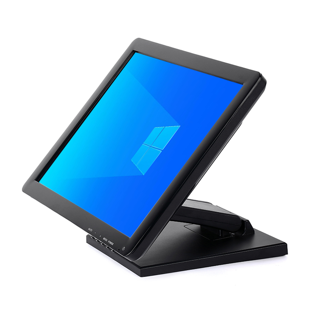 New Foldable Stand 15 Inch 1024x768 4:3 LCD Touch Screen Monitor Resistive Touch VGA//USB Interfaces for Business POS Use