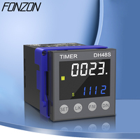 新款Dh48s-1z/2z/2zh数字循环定时器继电器AC220V AC/DC24V DC12V可编程精密延时继电器0.01s-99990h带底座