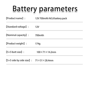 Paquete <span class=keywords><strong>de</strong></span> baterías recargables <span class=keywords><strong>de</strong></span> níquel y <span class=keywords><strong>cadmio</strong></span> <span class=keywords><strong>para</strong></span> coche <span class=keywords><strong>de</strong></span> escalada, célula <span class=keywords><strong>de</strong></span> batería <span class=keywords><strong>de</strong></span> juguete <span class=keywords><strong>para</strong></span> autobús rc, 12V, 700mAh, AA5 - Product Image 5