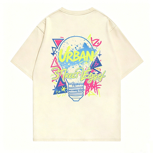 <span class=keywords><strong>T</strong></span>-<span class=keywords><strong>shirt</strong></span> beige surdimensionné pour <span class=keywords><strong>homme</strong></span> avec impression de texte personnalisable « <span class=keywords><strong>Nasa</strong></span> Voguef », streetwear décontracté pour un style urbain - Product Image 6