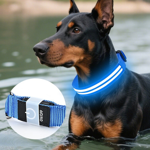 Venta al por mayor de China <span class=keywords><strong>Collar</strong></span> de lujo <span class=keywords><strong>LED</strong></span> para perros y gatos Accesorios suaves personalizados para mascotas con patrón impreso y luces luminosas - Product Image 3
