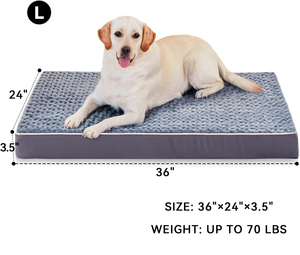Coussin orthopédique pour chien, lit pour chiot, rectangle confortable en mousse, sur mesure - Product Image 6