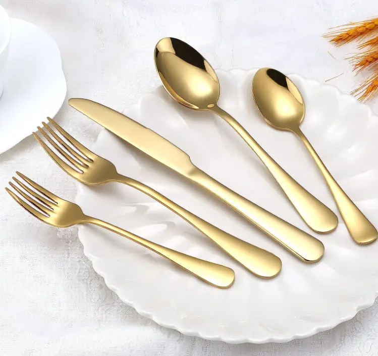 Set di posate d'oro Set di posate da 20 pezzi posate in acciaio inossidabile Set di utensili da cucina servizio di stoviglie per 4