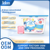 Capsules de lessive Jieshi écologiques roses à compartiment unique, dissolution facile, sécurité enfant, vente en gros personnalisée OEM/ODM