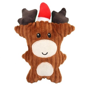 Yeni varış Santa ren geyiği gingerman adam şekli noel Pet interaktif ve hareket oyuncak köpek peluş Chew oyuncaklar BB gıcırtılı - Product Image 5