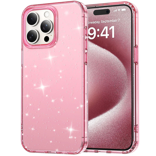 Cute Shiny Bling Mobile Phone Case Cover for iPhone 14 15 16 Clear Glitter Cell Phone Cases for iPhone 17 Air Bling Glitter Case