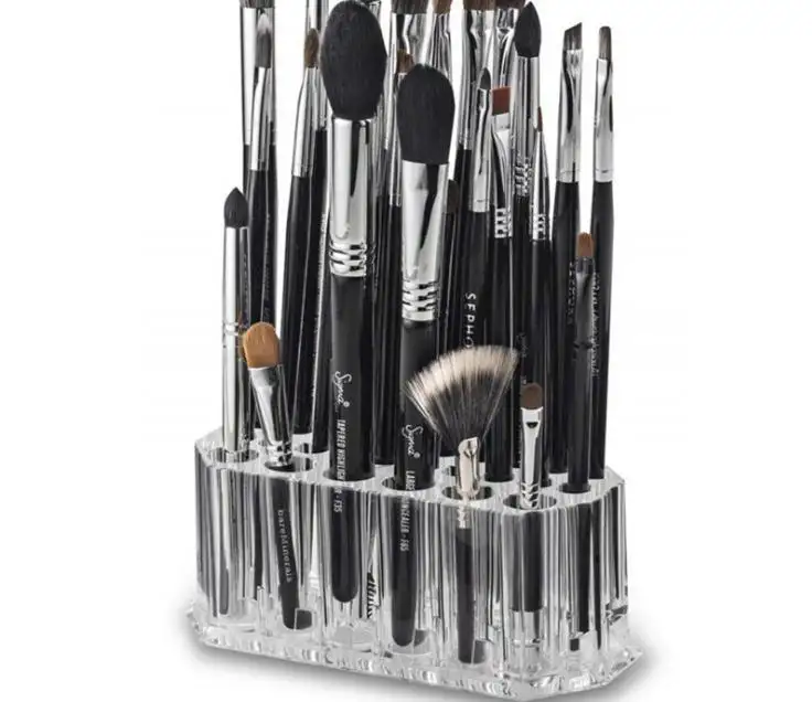 26 Eyelet line eyebrow pencil organizer makeup brush desktop organizer acrylic makeup brush organizer