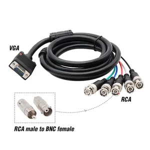 Cable de componente VGA DVI a RGBHV, adaptador de vídeo de Puerto BNC 5x para dispositivos de vídeo Retrogaming de PC