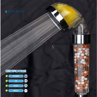 Filtre au chlore en plastique haute pression Pommes de douche à main Pommeau de douche à vitamine C avec pierres