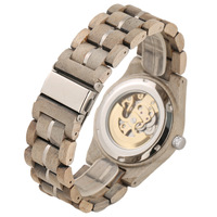 Montre mécanique en bois et verre ajouré de style rétro, design unique et de haute qualité, pour homme - Vente en gros