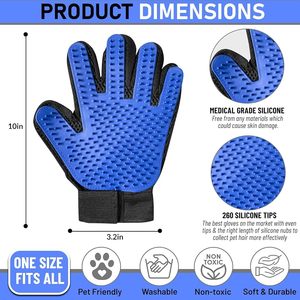 Hot Five-Finger Silicone Cats Hair Removal Gloves Gentle Shedding Brush <b>Pet</b> Grooming Washing Gloves <b>Pet</b> <b>Cleaning</b> <b>Bathing</b> - Product Image 4