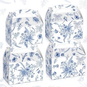 12 paquets de boîtes à bonbons vintage en <span class=keywords><strong>porcelaine</strong></span> bleue et blanche, boîtes en carton blanc avec poignées <span class=keywords><strong>pour</strong></span> la décoration de fête - Product Image 1