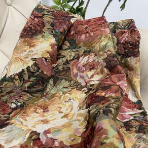Hilo tejido moderno teñido pintura al óleo tela Jacquard Floral 300gsm personalizado para sofá<span class=keywords><strong>s</strong></span> vestidos almohadas mantas bolsas cortinas - Product Image 1