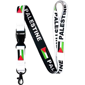 Factory Wholesale Custom Logo Classic Soft Keychain Lanyard Palestine Flag Polyester Different Countries Promotional Use